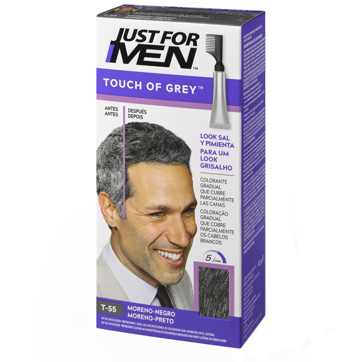 Just for men  touch of grey moreno - negro 40g