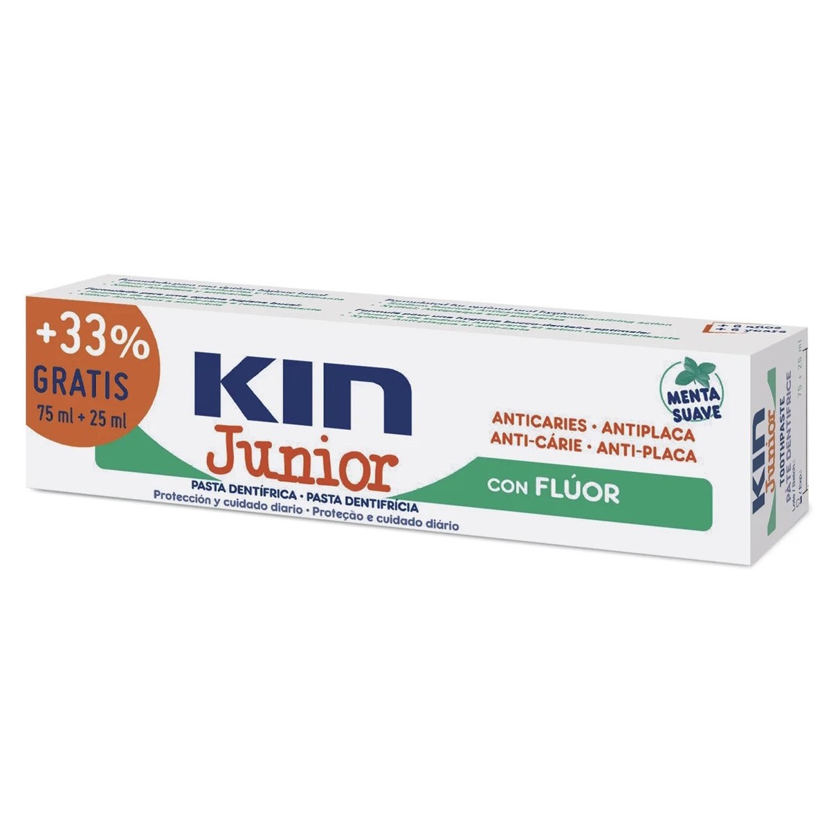 Kin Junior pasta dental suave de menta 75+25ml