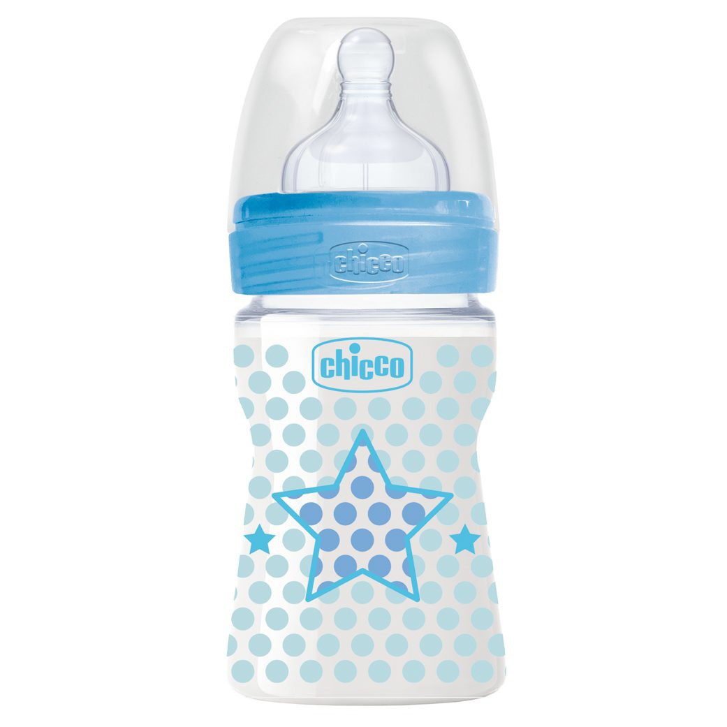 Chicco Well-Being biberón silicona azul 150ml