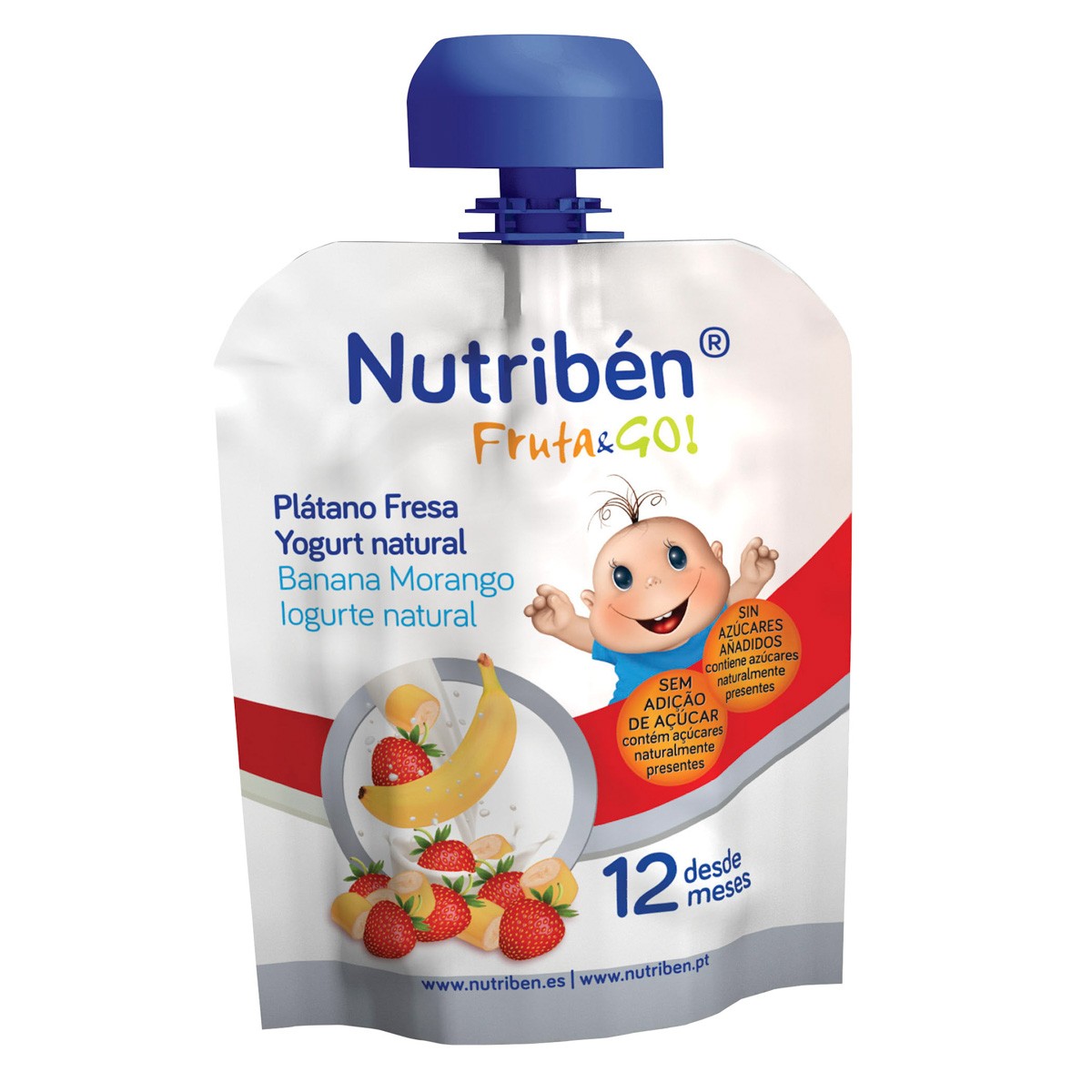 Nutribén fruta and go! Plátano, fresa y yogurt 23ml