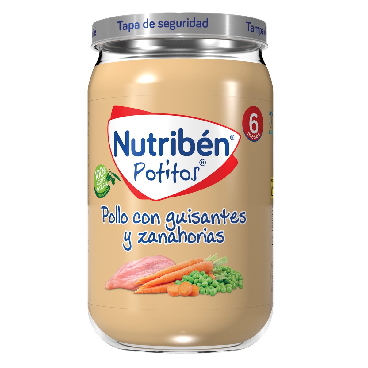 Nutribén Potito pollo con guisantes y zanahoria 235gr