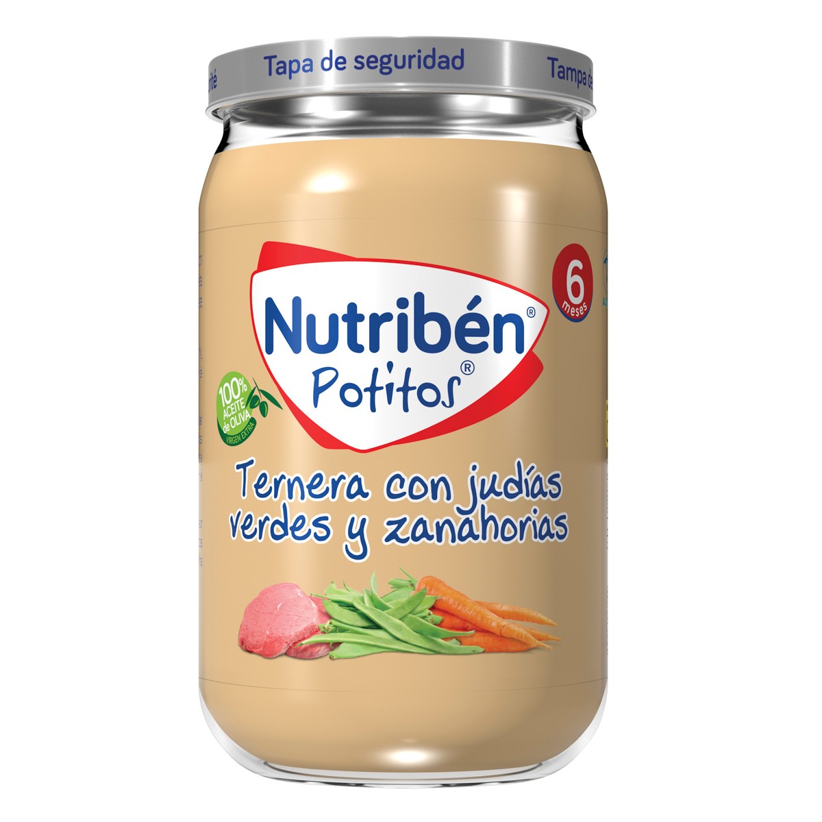 Nutribén Potito ternera con judías verdes y zanahoria 235g