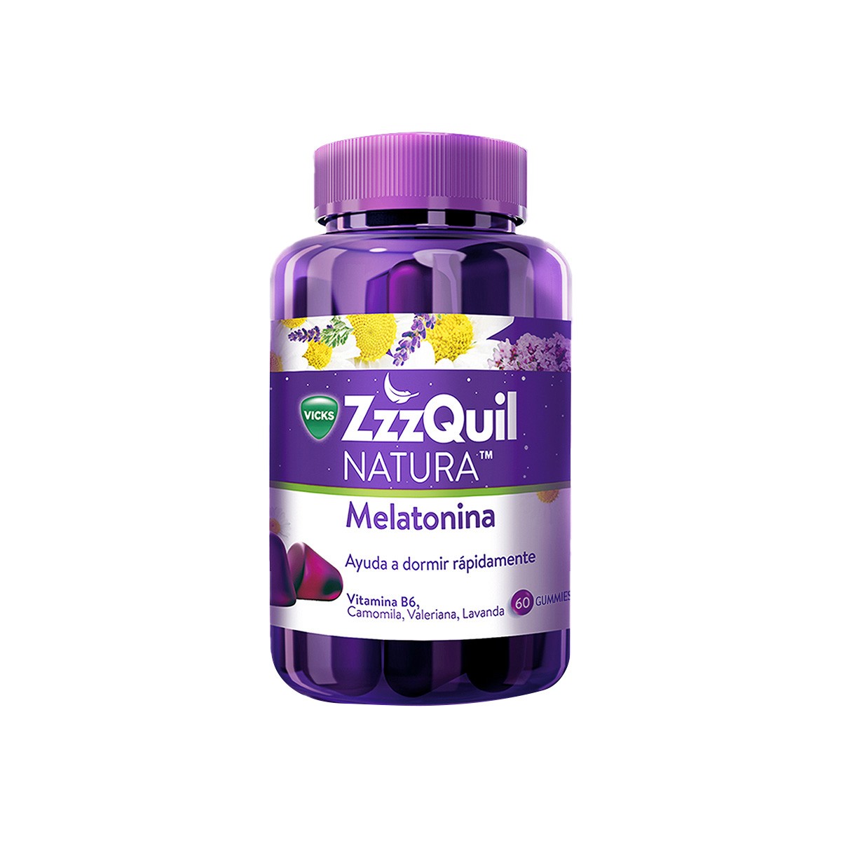 ZzzQuil NATURA Gominolas de Melatonina 1mg y Valeriana 60u