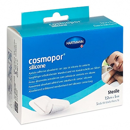 Cosmopor Silicone apósito estéril 7,2 x 5 cm 5u