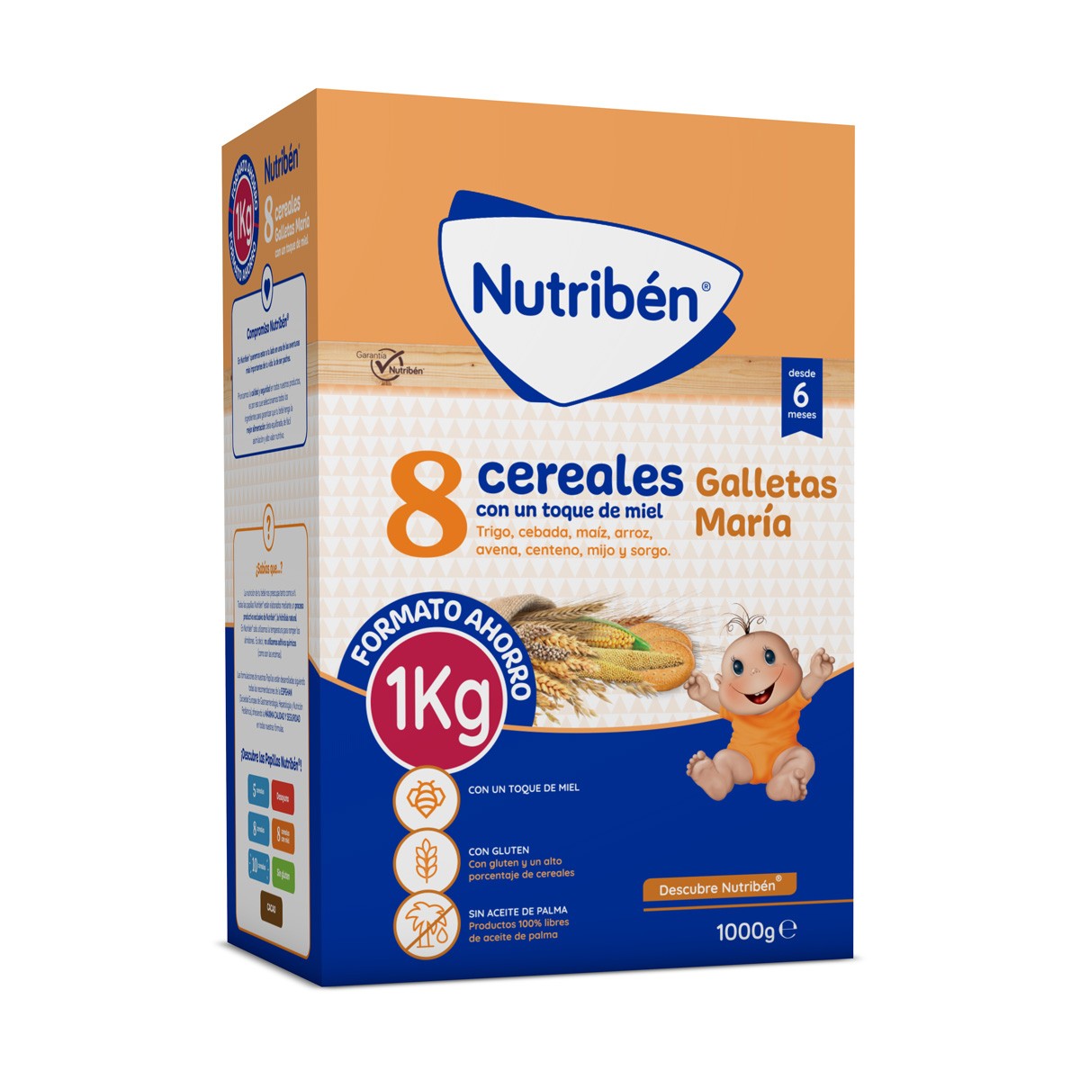 Nutriben 8 cereales miel galleta maria 1000gr